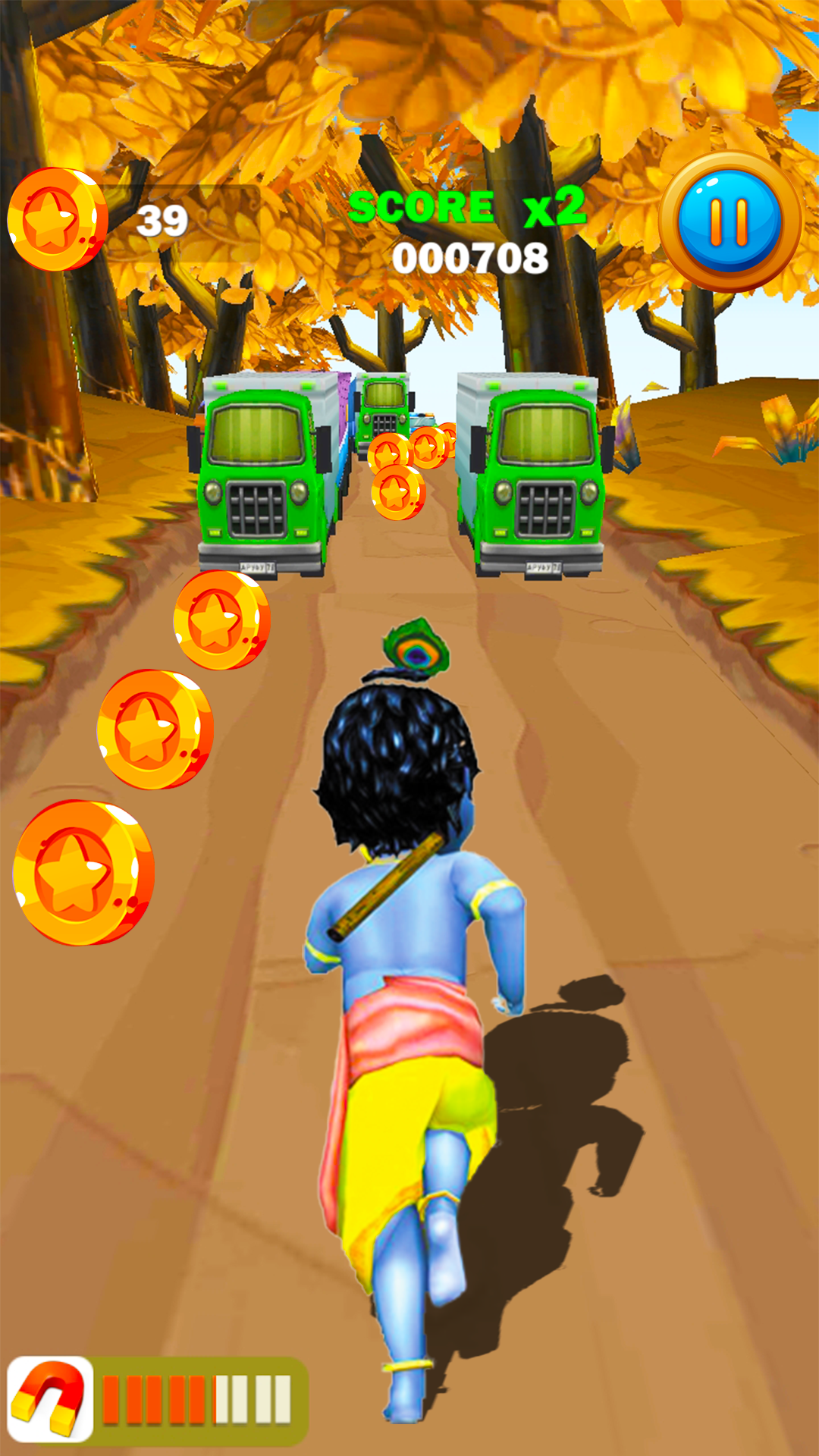 Krishna Little Boy Subway Dash 게임 스크린 샷