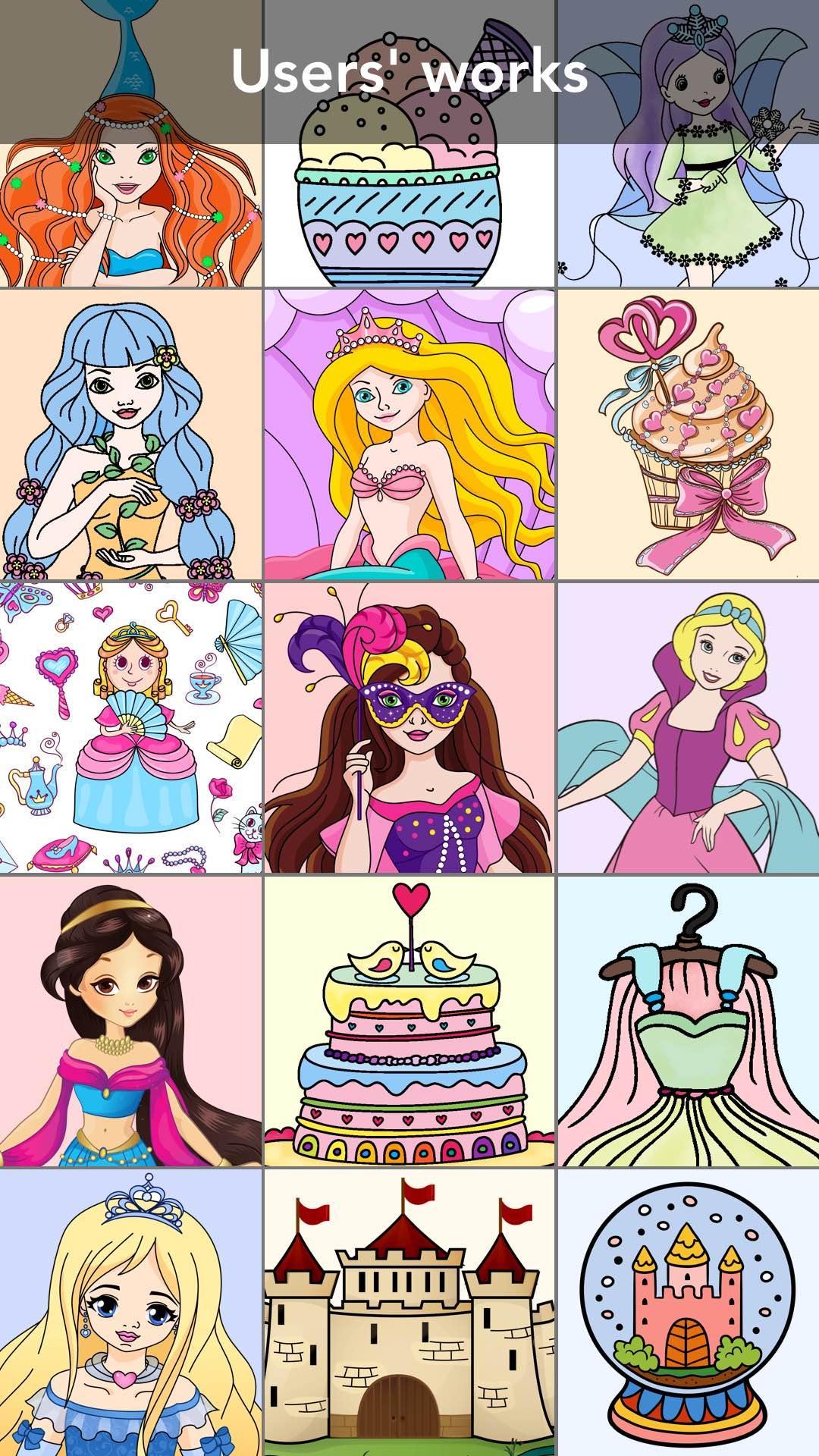 Скриншот игры Princess coloring book