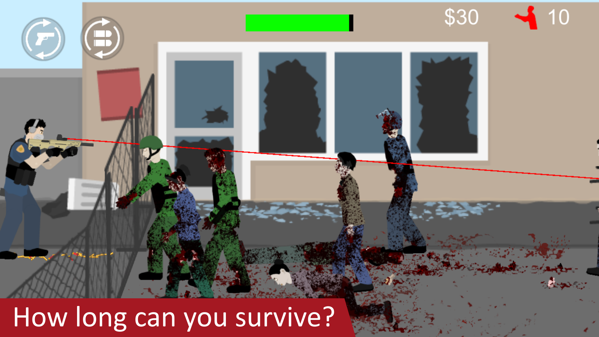 Flat Zombies: Defense&Cleanup Game Screenshot