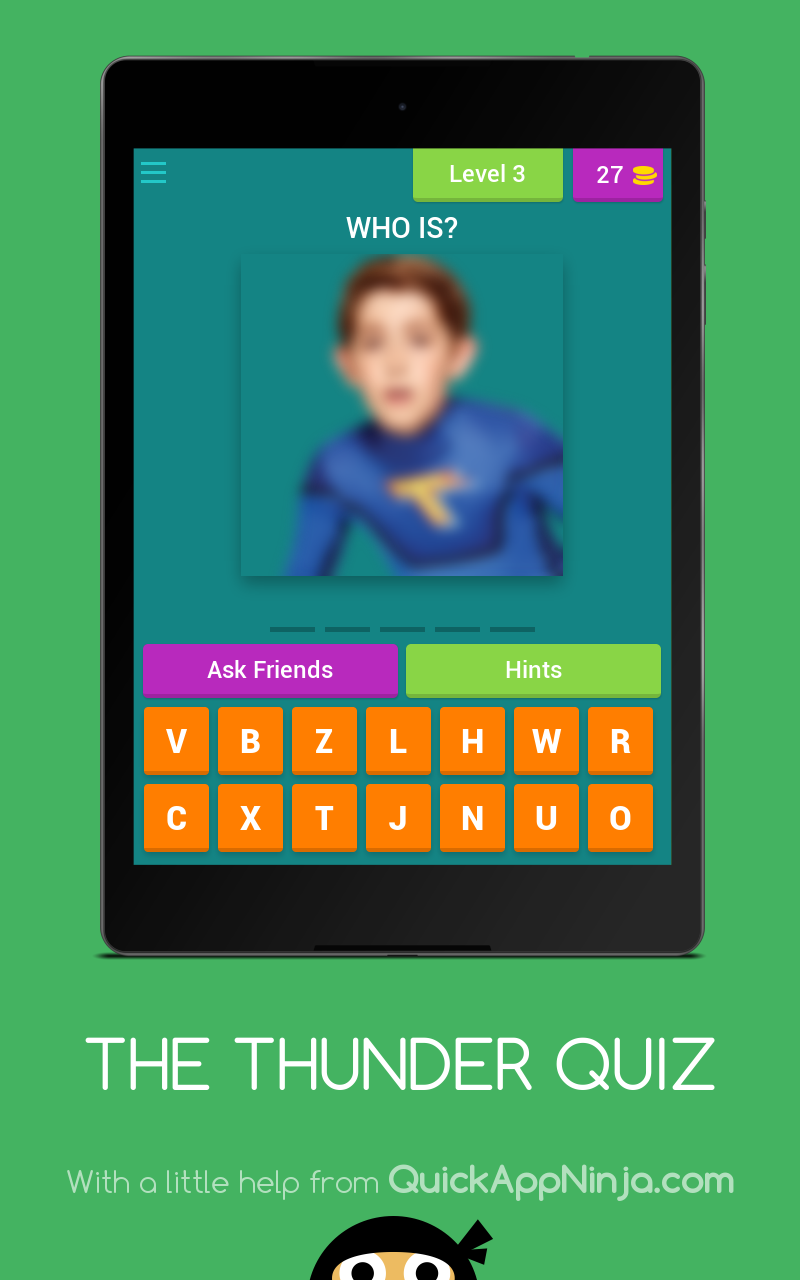 THE THUNDER QUIZ Game Screenshot