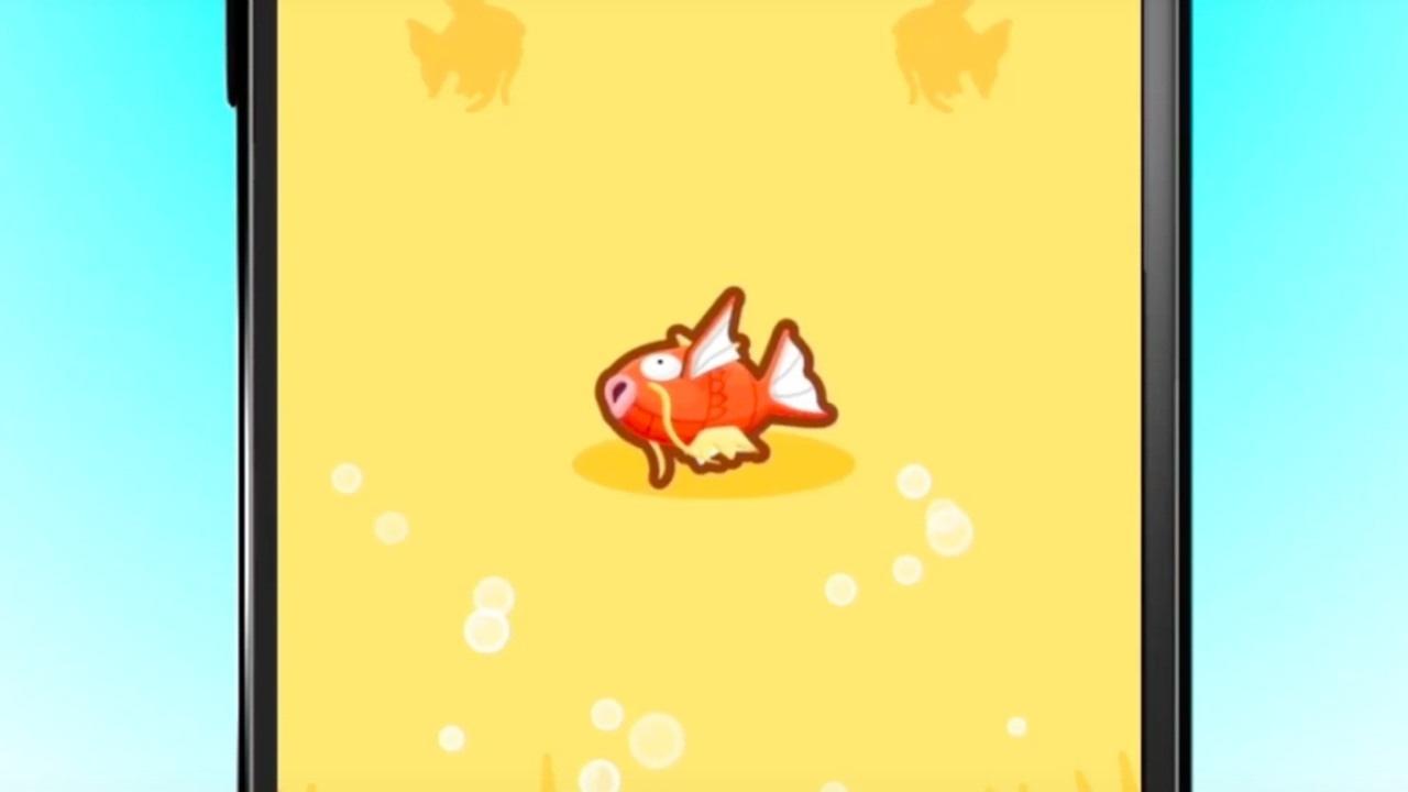 Screenshot of the video of Pokémon: Magikarp Jump