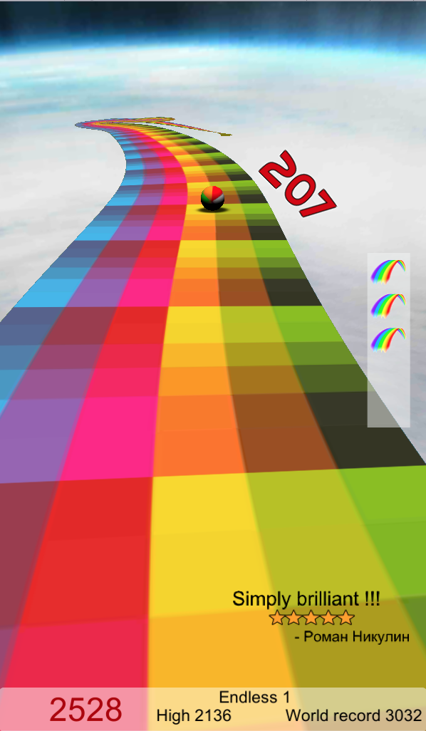 Impossible Rainbow Road! Game Screenshot