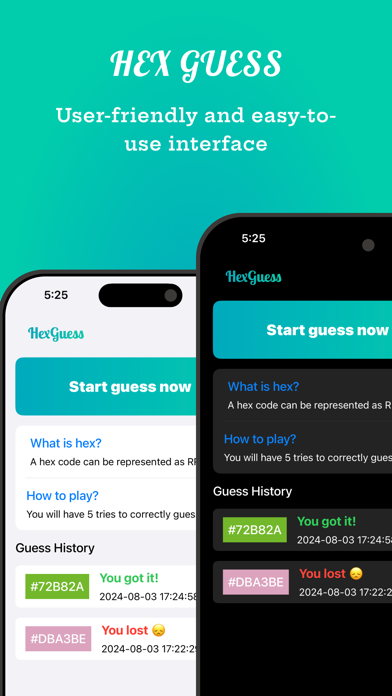 Hex Guess - Color Match Game Game Screenshot