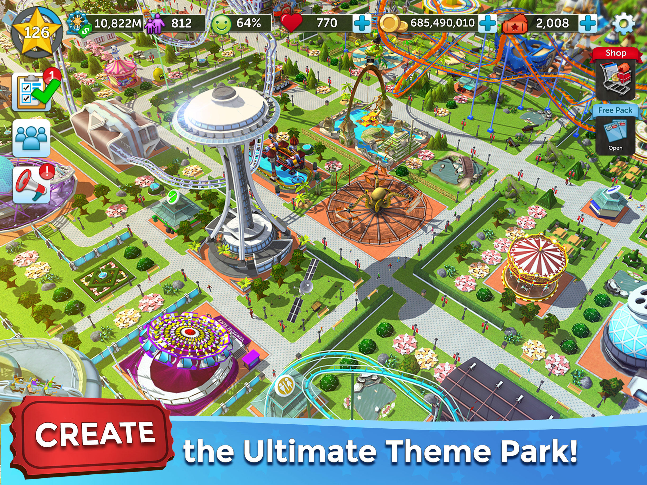 RollerCoaster Tycoon NETFLIX Game Screenshot