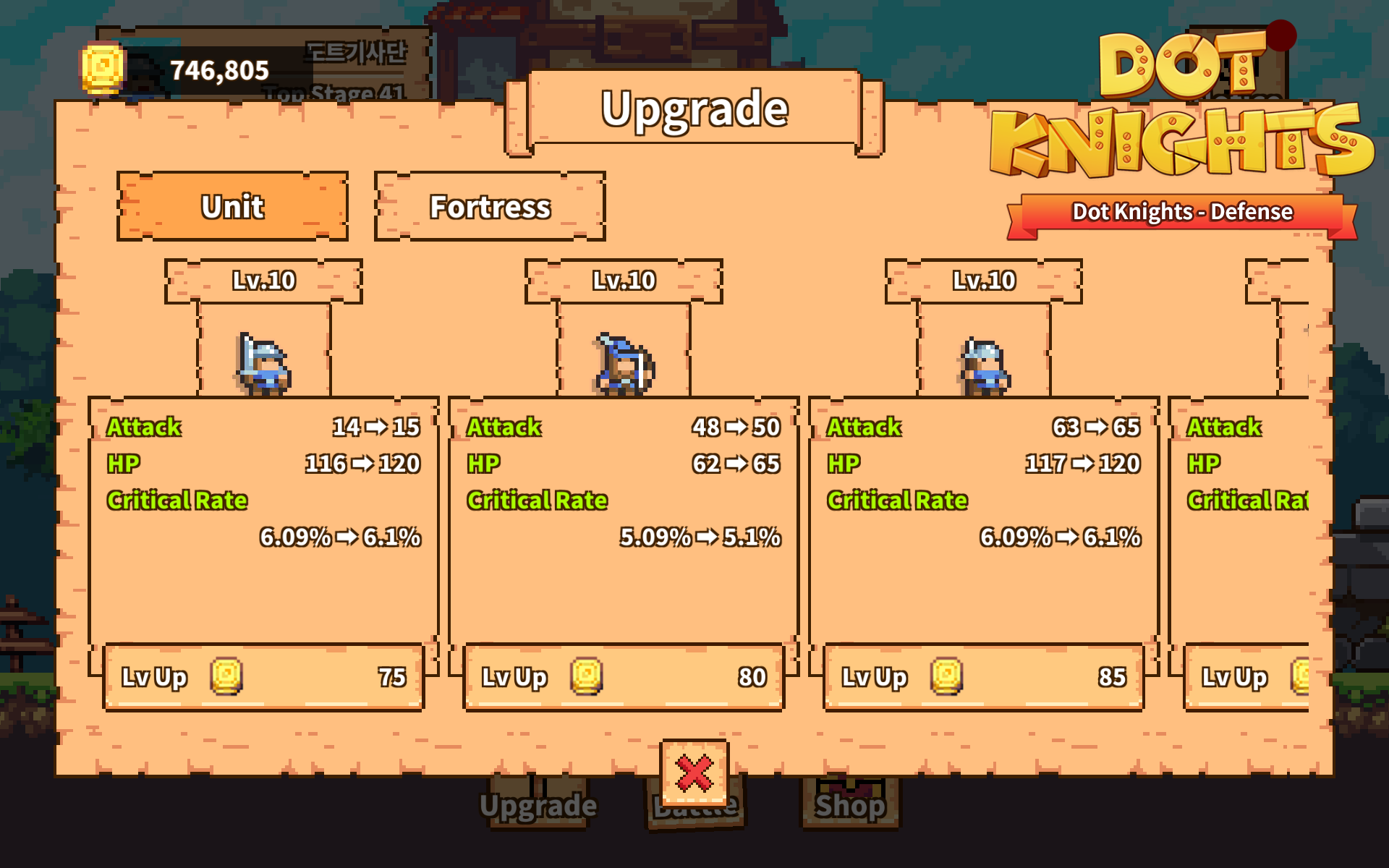 Dot Knights: Pixel Defense War Game Screenshot