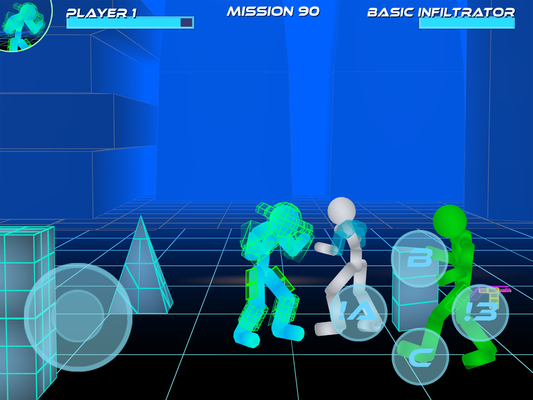 Stickman Neon Street Fighting Game Screenshot
