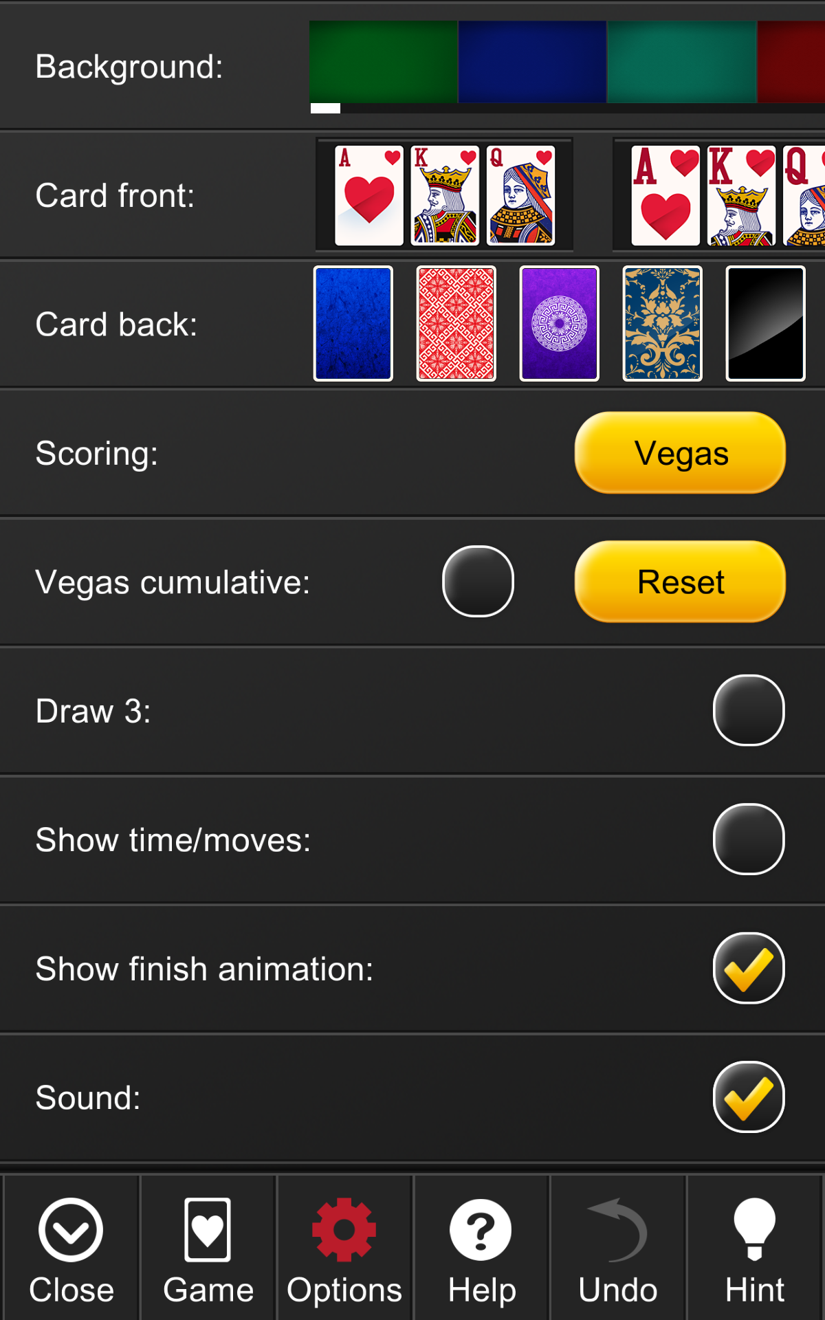 Solitaire Epic Game Screenshot
