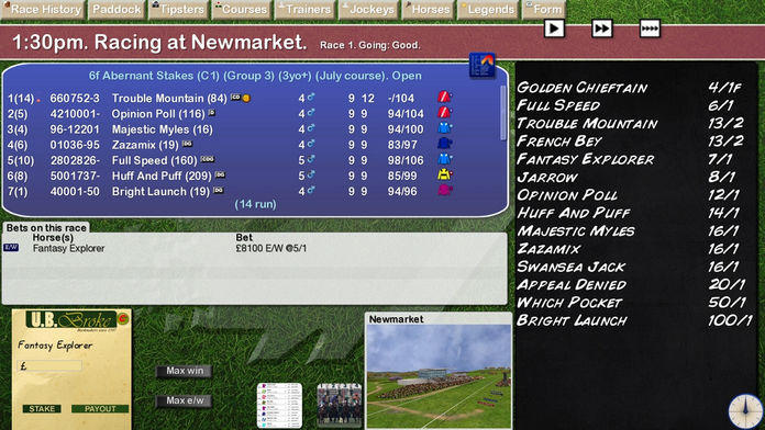 Starters Orders 6 Horse Racing Game Screenshot