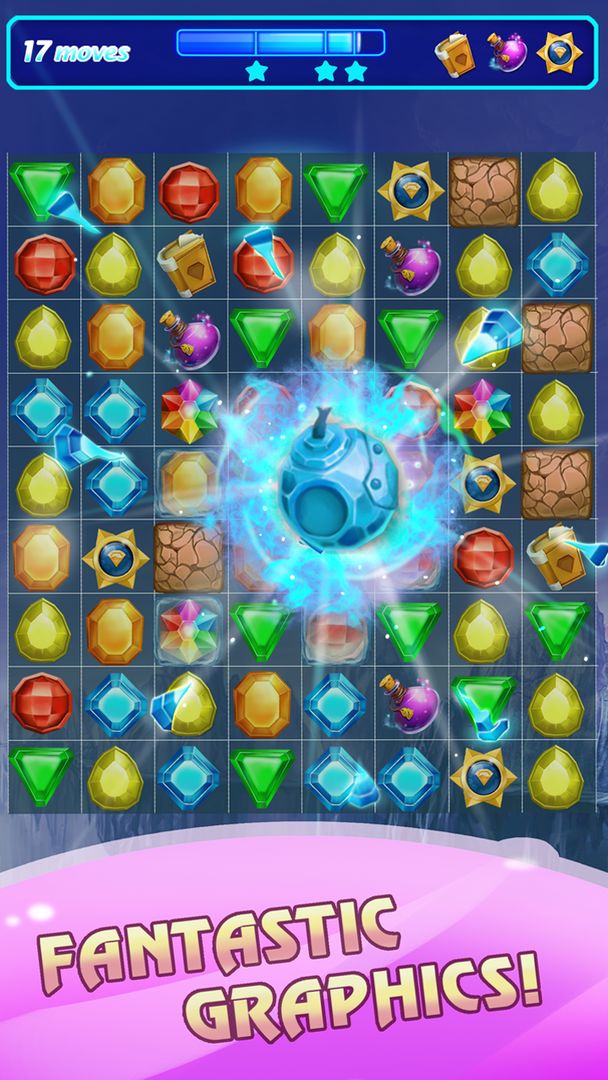 Jewel Match gem 3 free XGame ภาพหน้าจอเกม