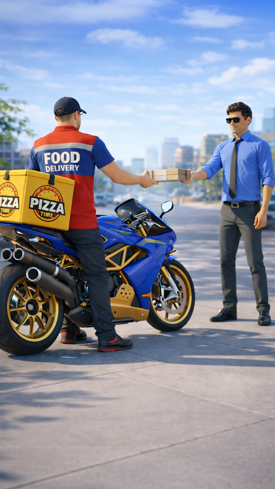 Pizza Delivery Moto Bike Sim Game Screenshot