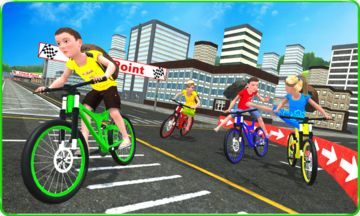 Kids School Time Bicycle Race Game Screenshot