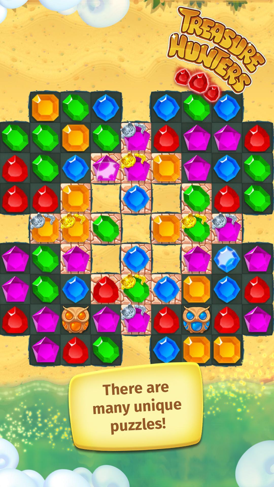 Cuplikan Layar Game Treasure Hunters: free match3 gems