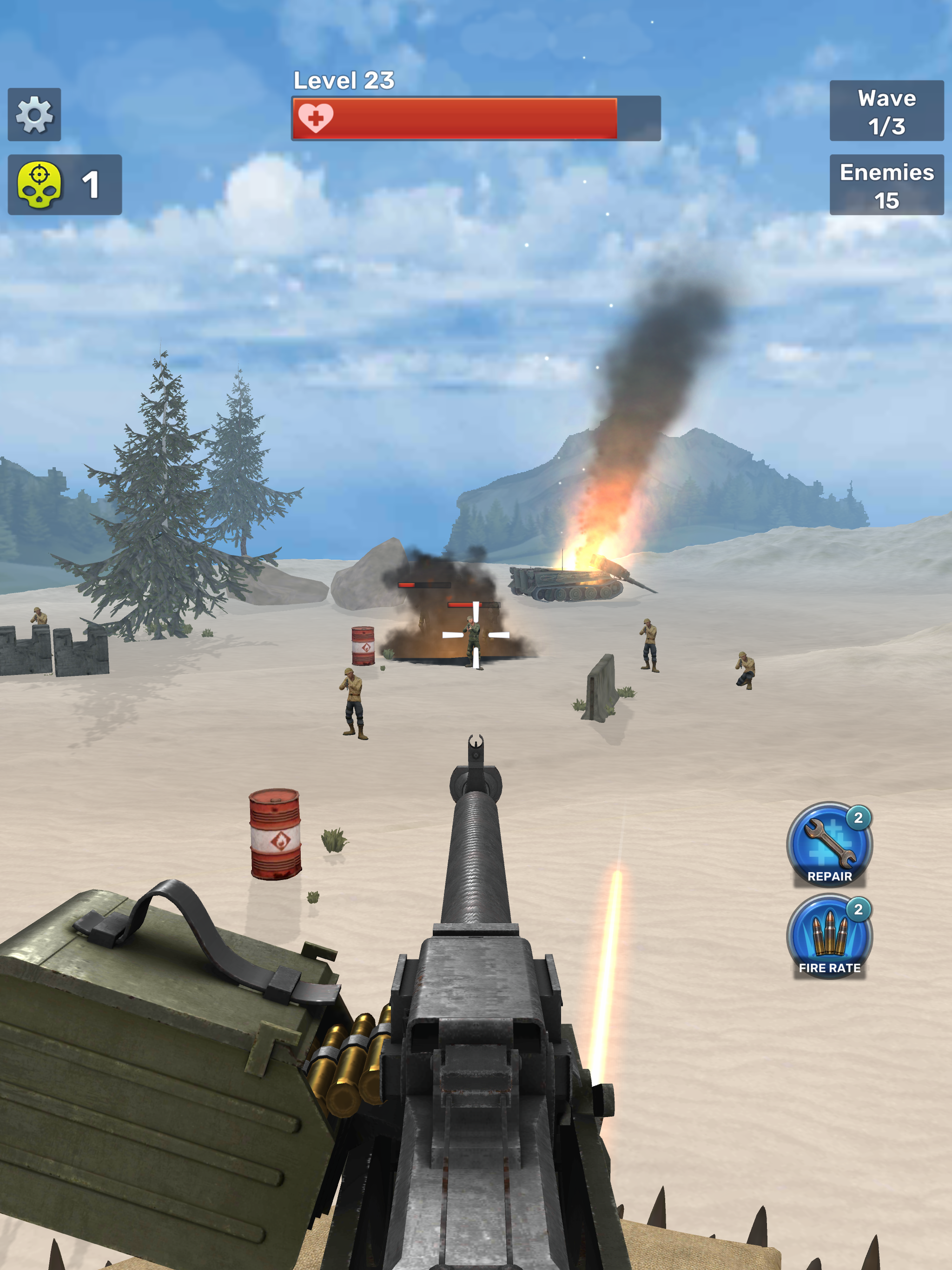 Bullet Storm: Beach Defense Game Screenshot
