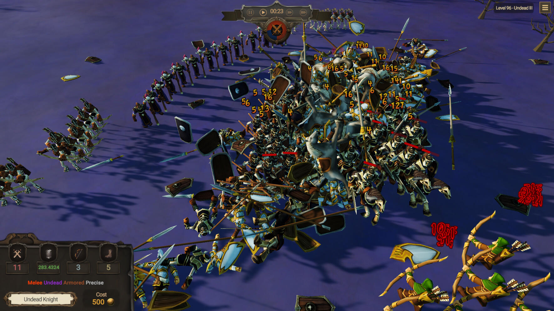 Warlords Battle Simulator ภาพหน้าจอเกม