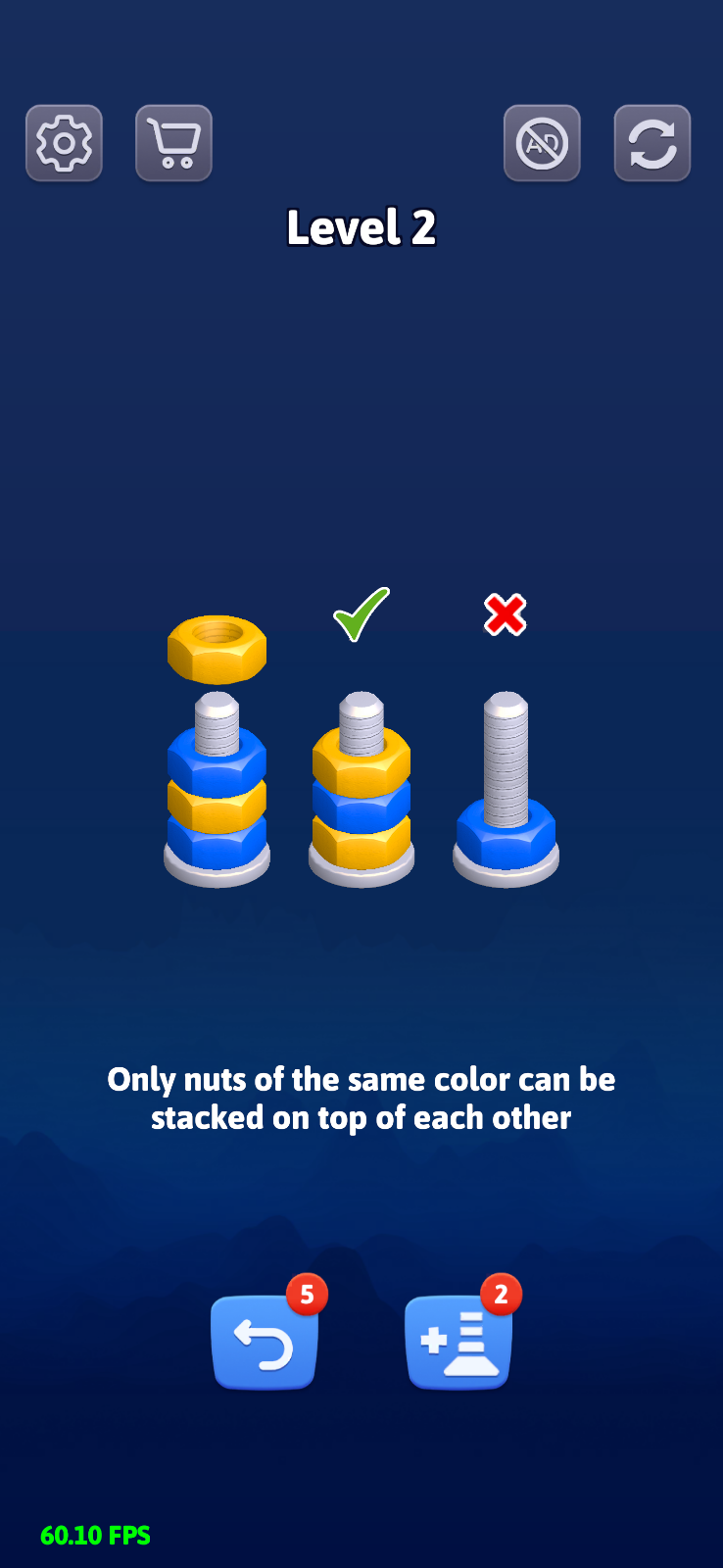 Cuplikan Layar Game Nut Craze: Color Sorting Game