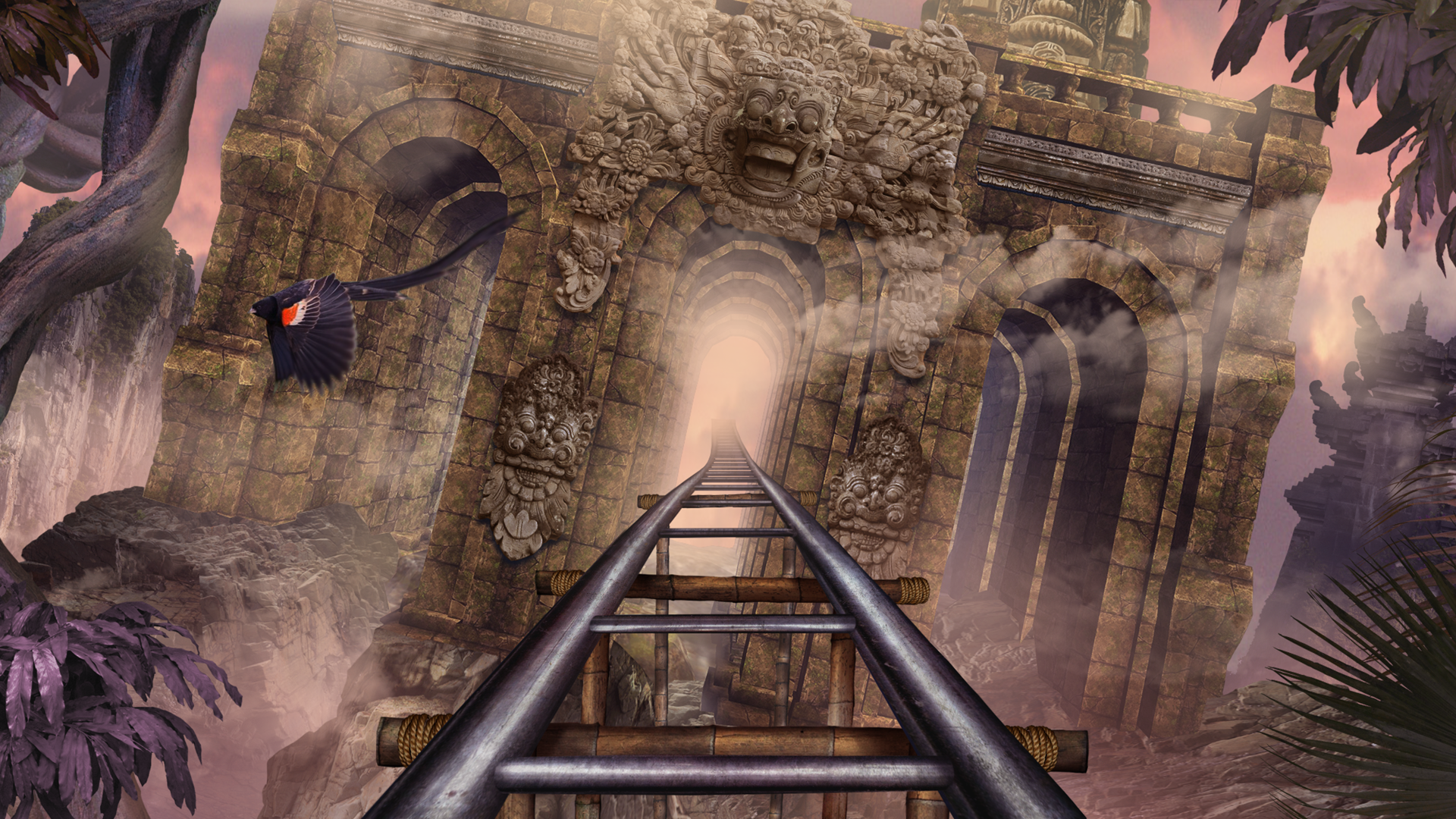 VR Temple Roller Coaster Game Screenshot