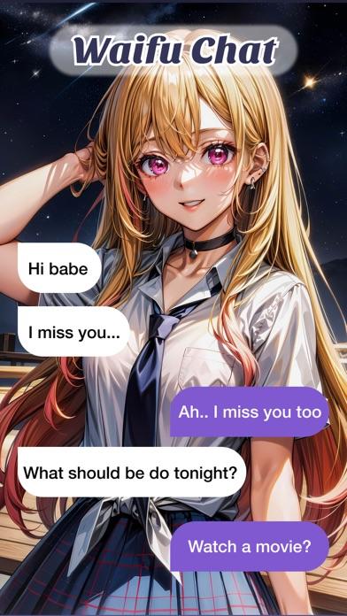 Screenshot of Waifu AI Girlfriend, chat
