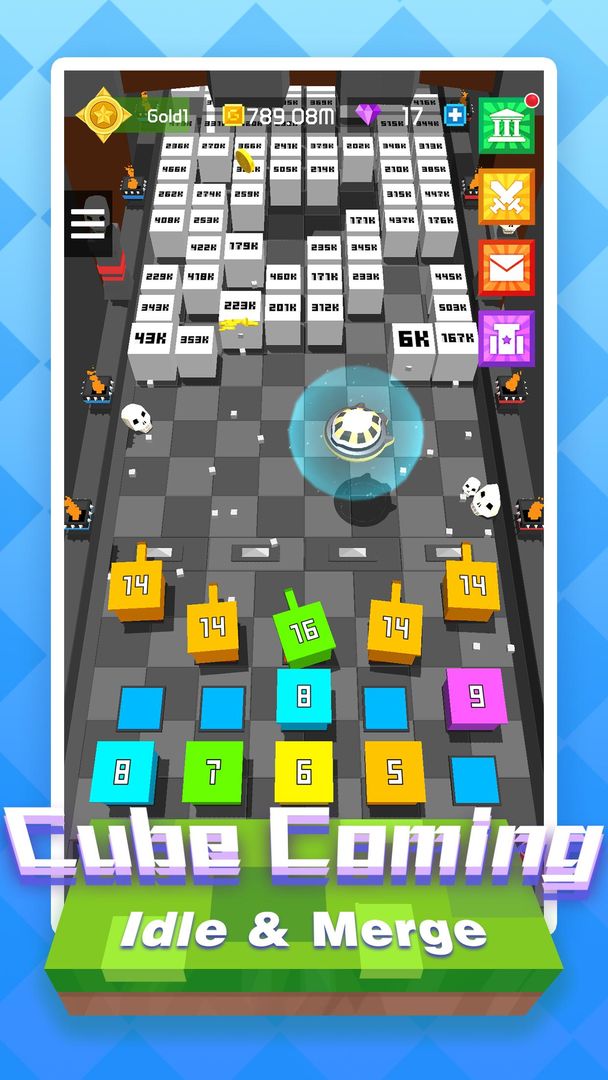 Screenshot of Idle Merge Cube: Tower Defense Strategy Game