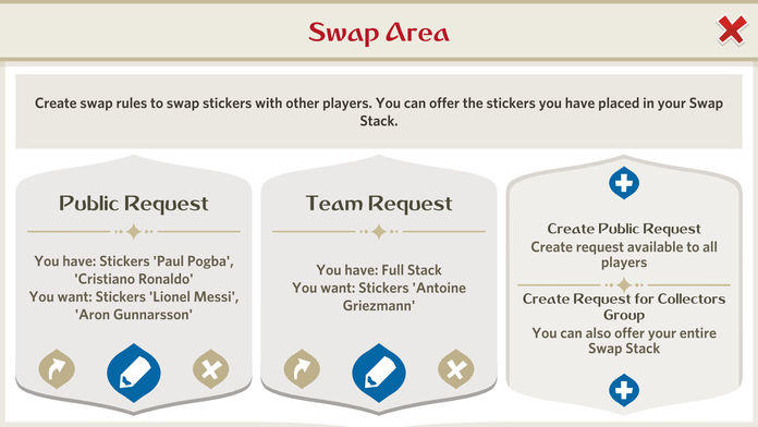 Screenshot of Panini Sticker Album