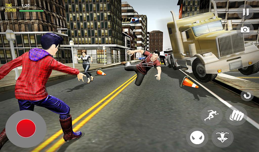 슈퍼 스파이더 키즈 히어로 시티 배틀 : 새로운 이웃 게임 스크린샷