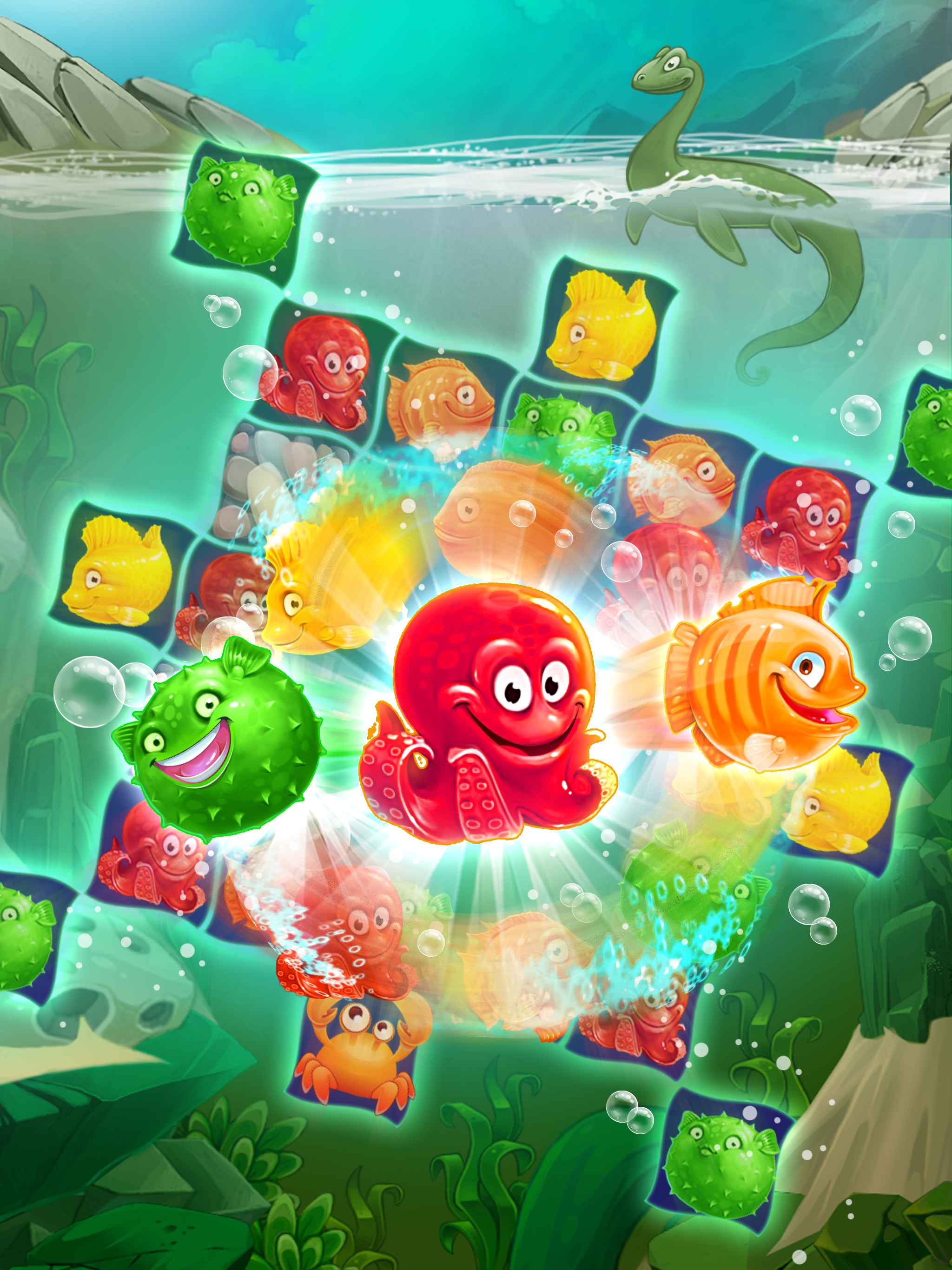 Viber Mermaid Puzzle Match 3 게임 스크린샷