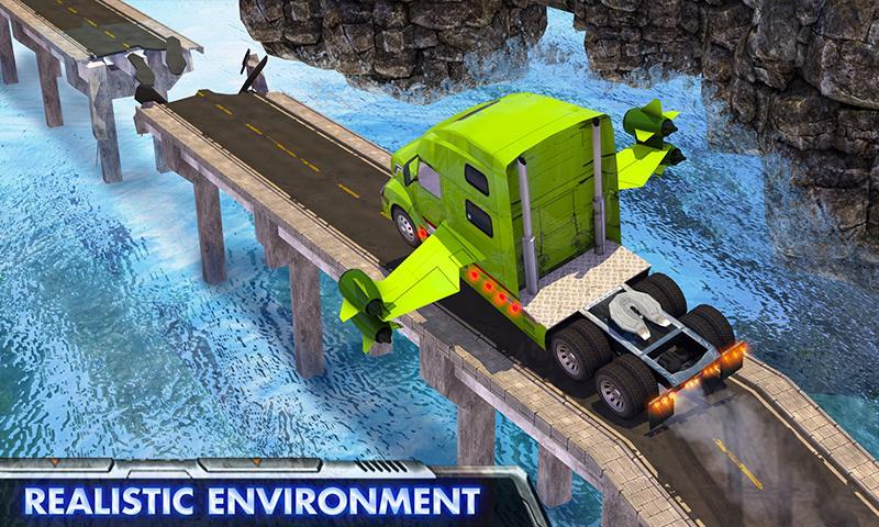 Modern Flying Truck Sim 3D Game Screenshot