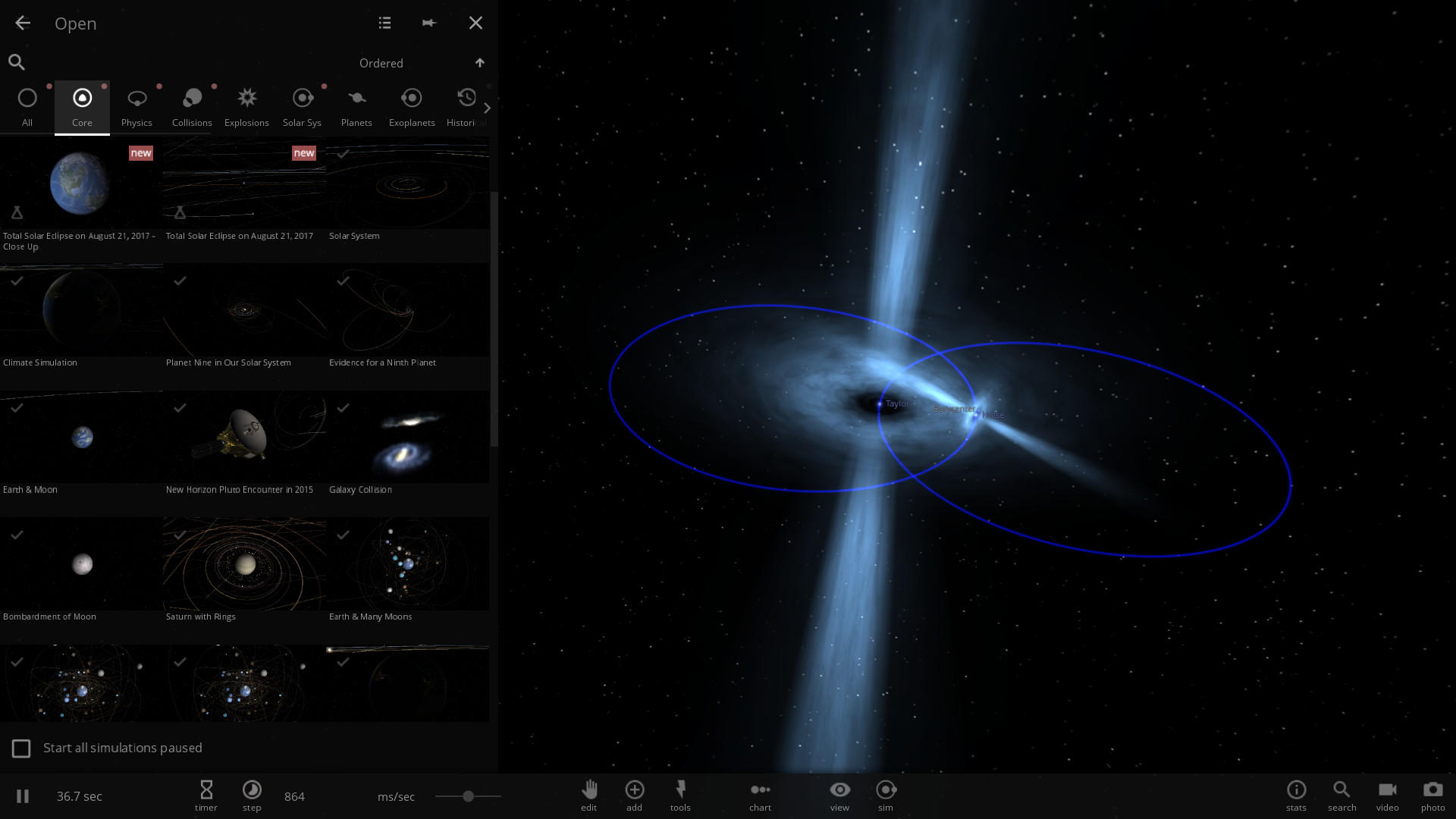 Screenshot of Universe Sandbox