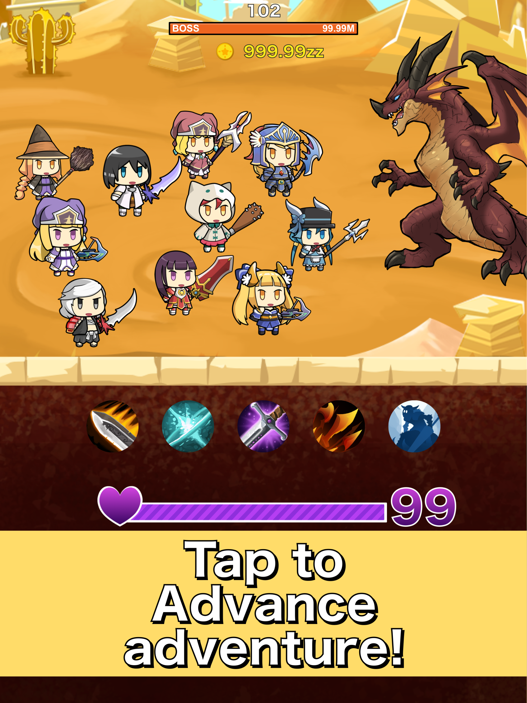 Tap Heroes! Tap Tap Game! Game Screenshot