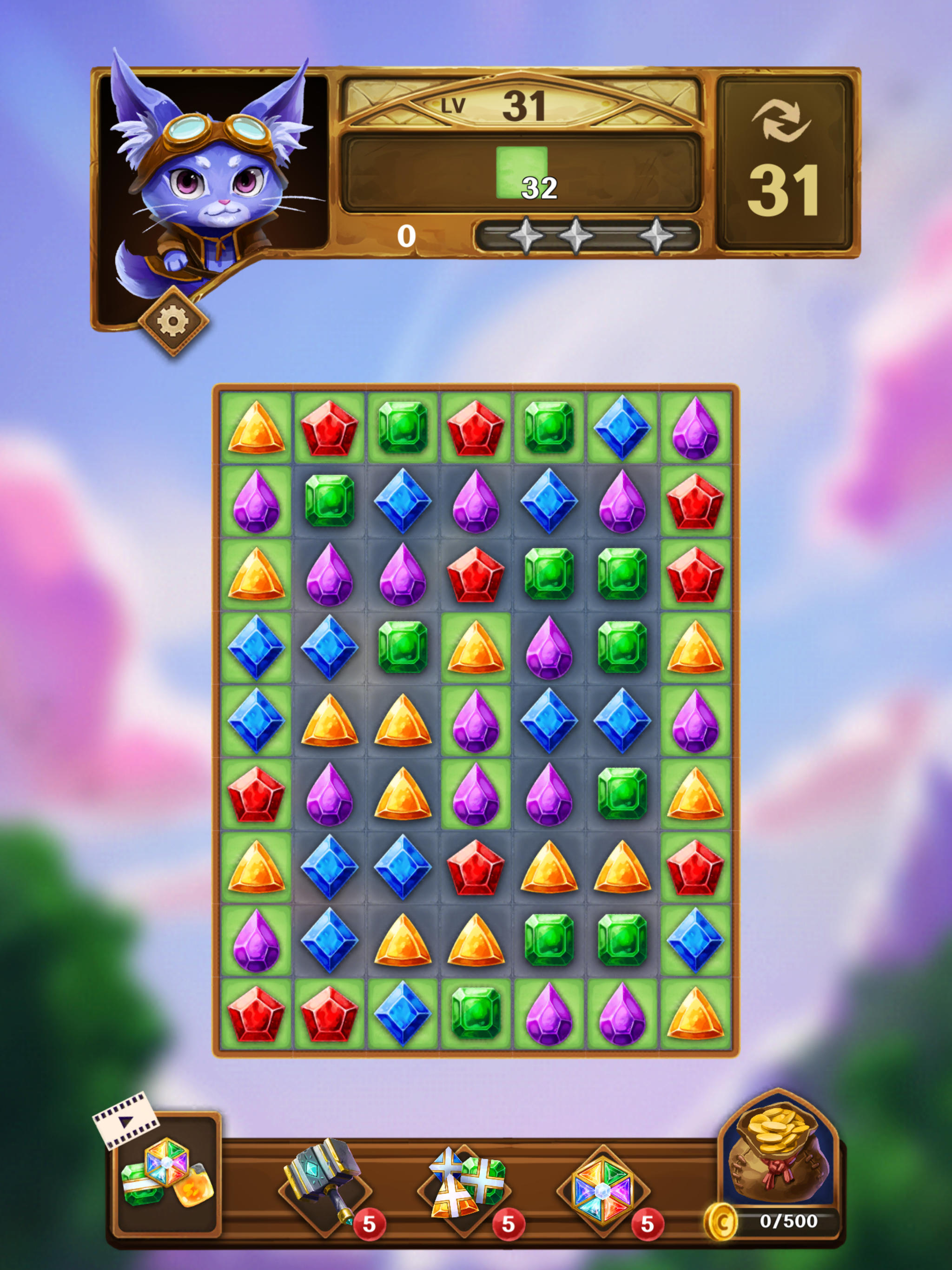Fantasy Gems : Match 3 Puzzle Game Screenshot