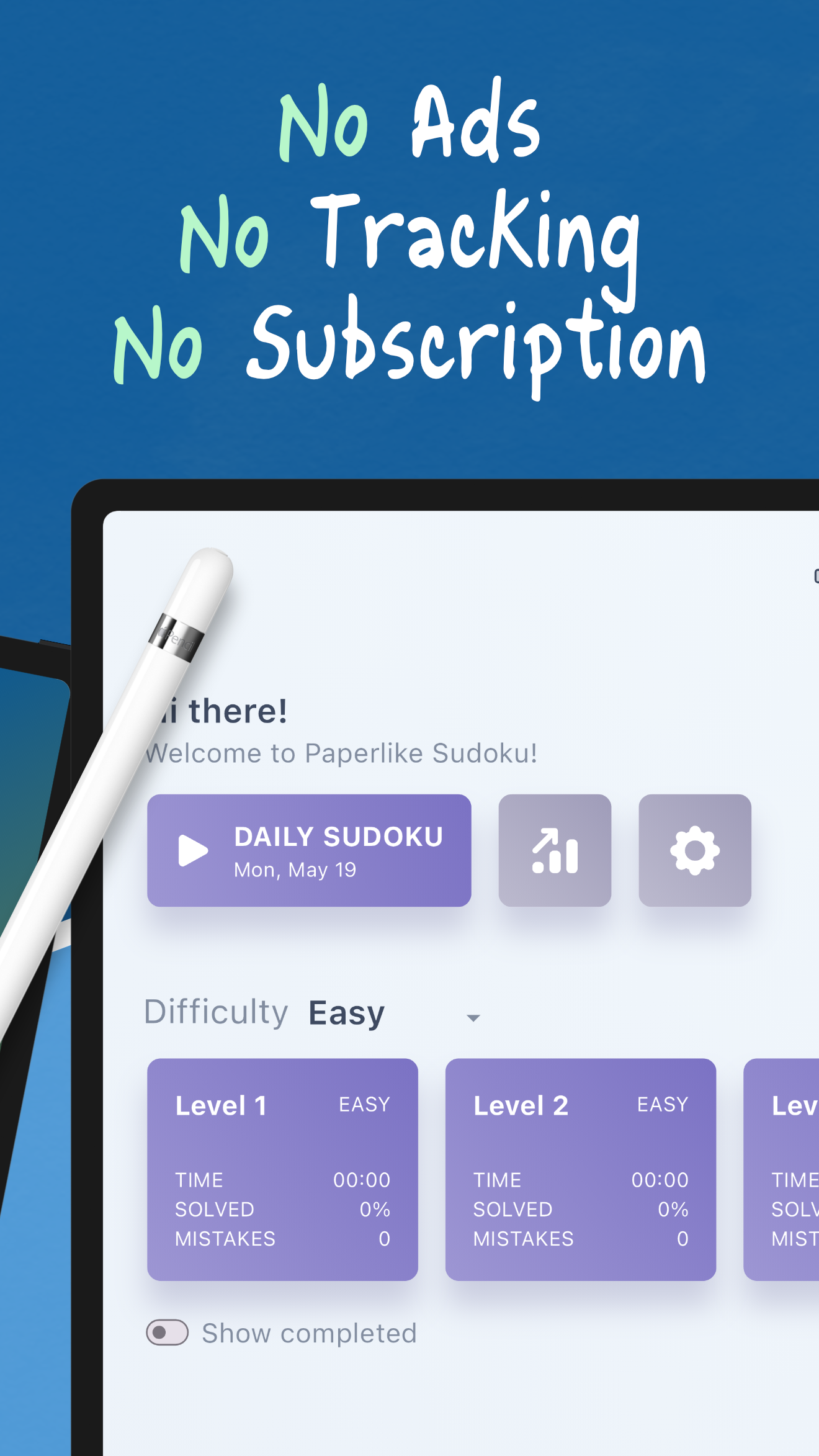 Sudoku - Paperlike! Game Screenshot