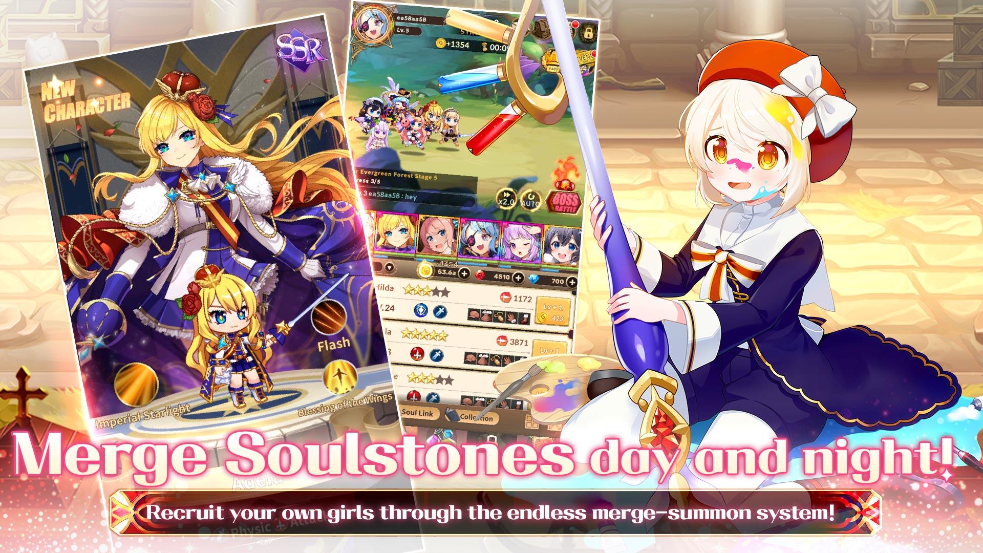 Cuplikan Layar Game Merge Girls : Idle RPG