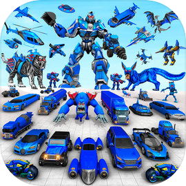 Police Tiger Robot Car Game 3d