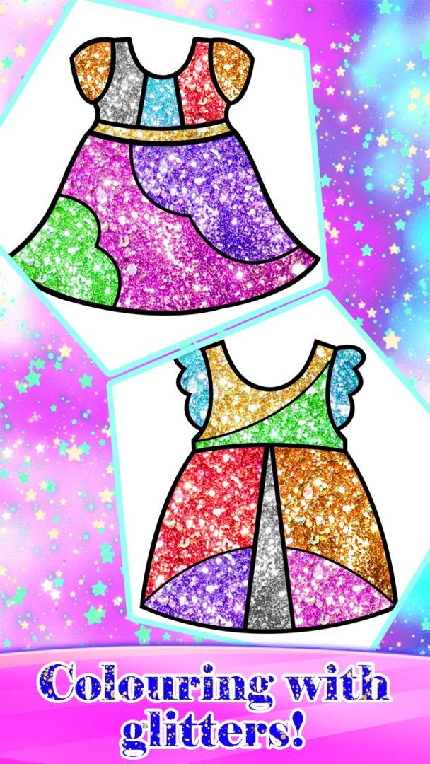 Glitter Fashion Artwork Girls Beauty Coloring Book screenshot game