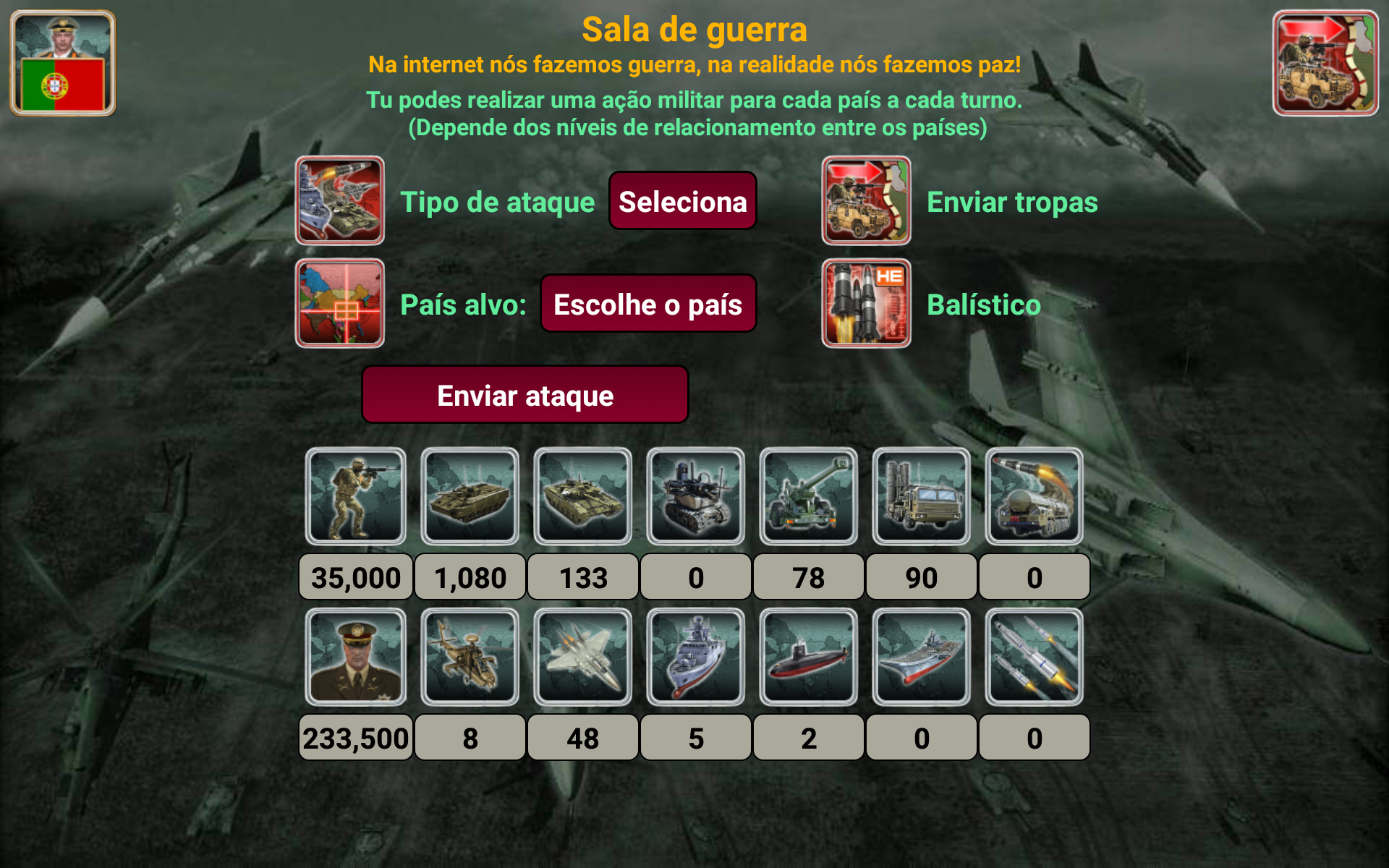 Captura de Tela do Jogo Império Europa