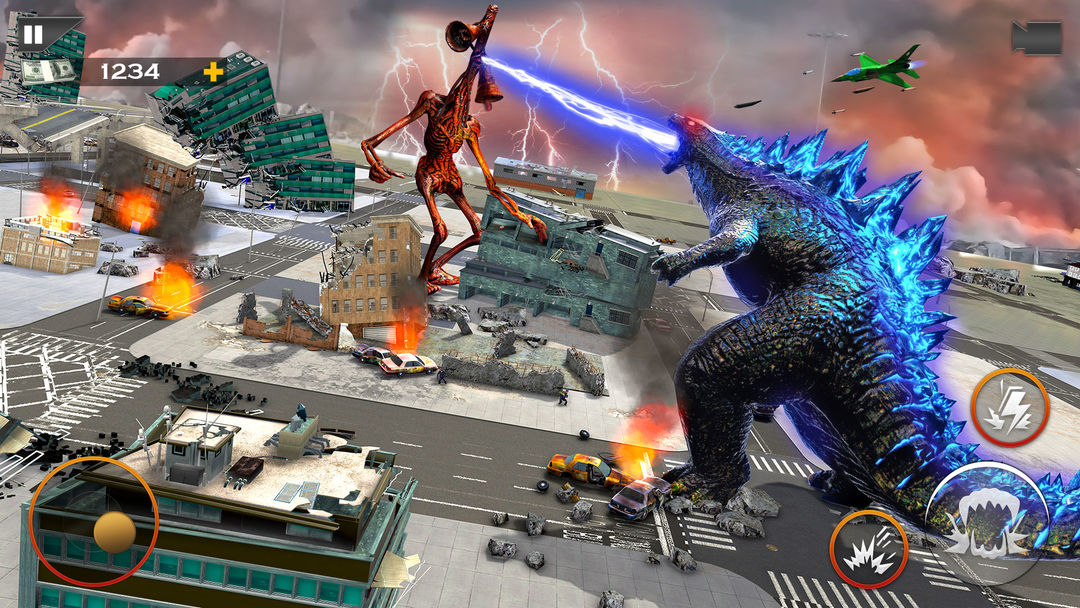 สัตว์ประหลาด Smash เมือง- ก็อตซิล่า vs ไซเรน ศีรษะ ภาพหน้าจอเกม