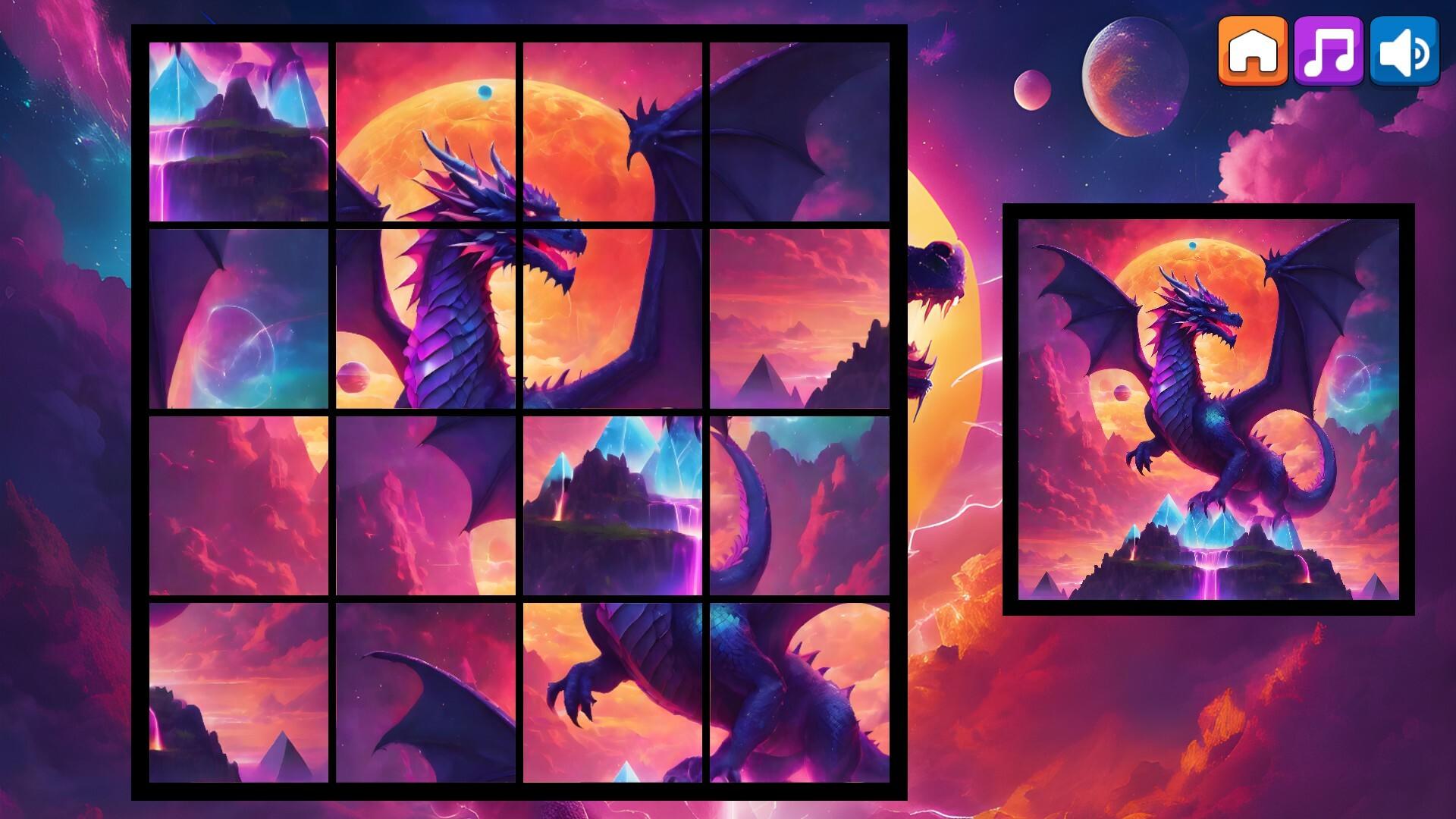 OG Puzzlers: Synthwave Dragons 게임 스크린 샷