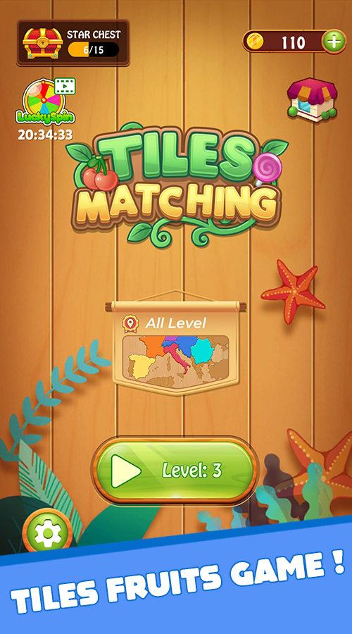 Tiles Connect Fruits Master 3D Game Screenshot