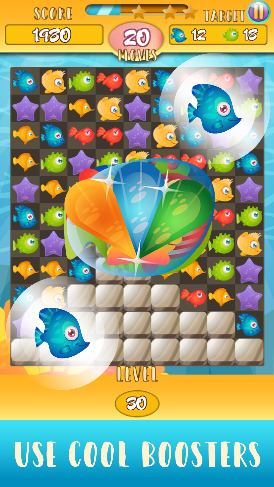 Fish Adventure - Mermaid Match 3 Connect Game Screenshot