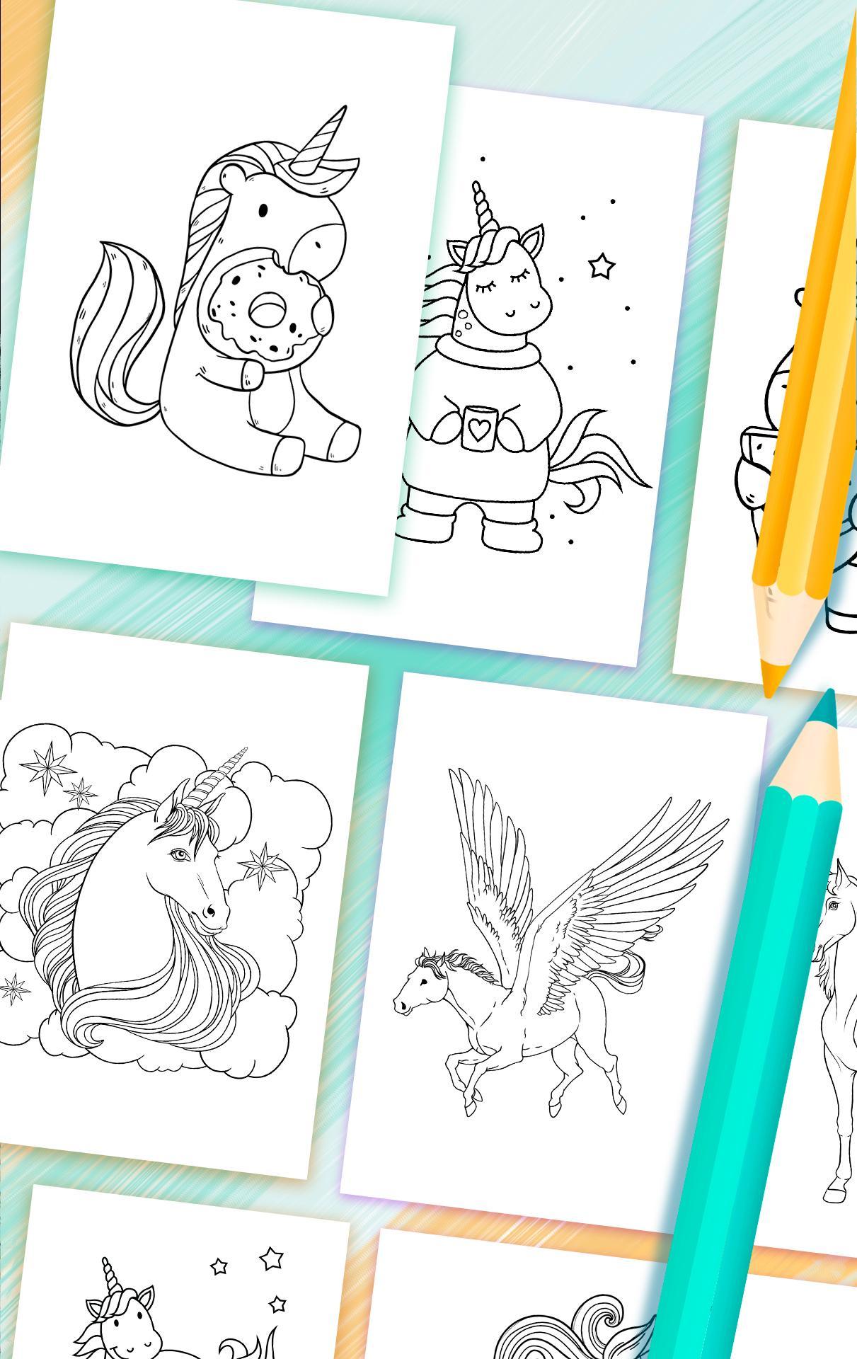 Unicorn Coloring Book Game Screenshot