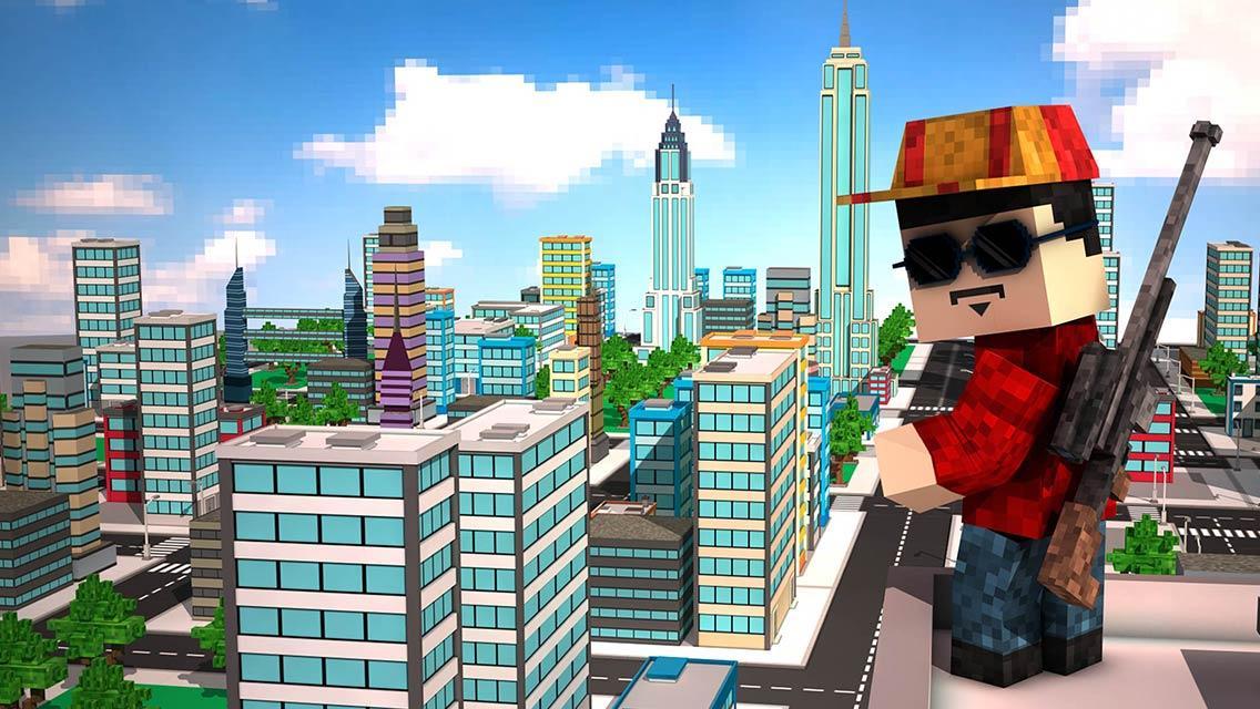 Blocky City Sniper 3D ゲームのスクリーンショット