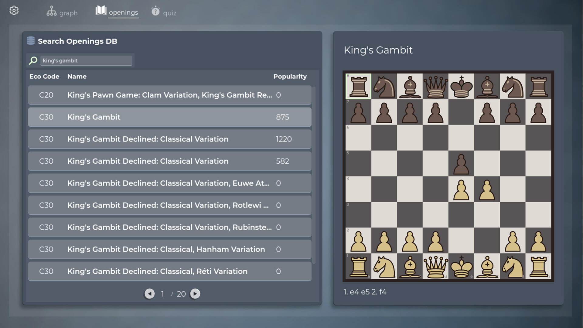Screenshot of Chess Opening Repertoire Builder