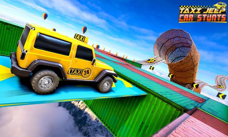 Screenshot of Taxi Jeep Car Stunts Games 3D: Ramp Car Stunts