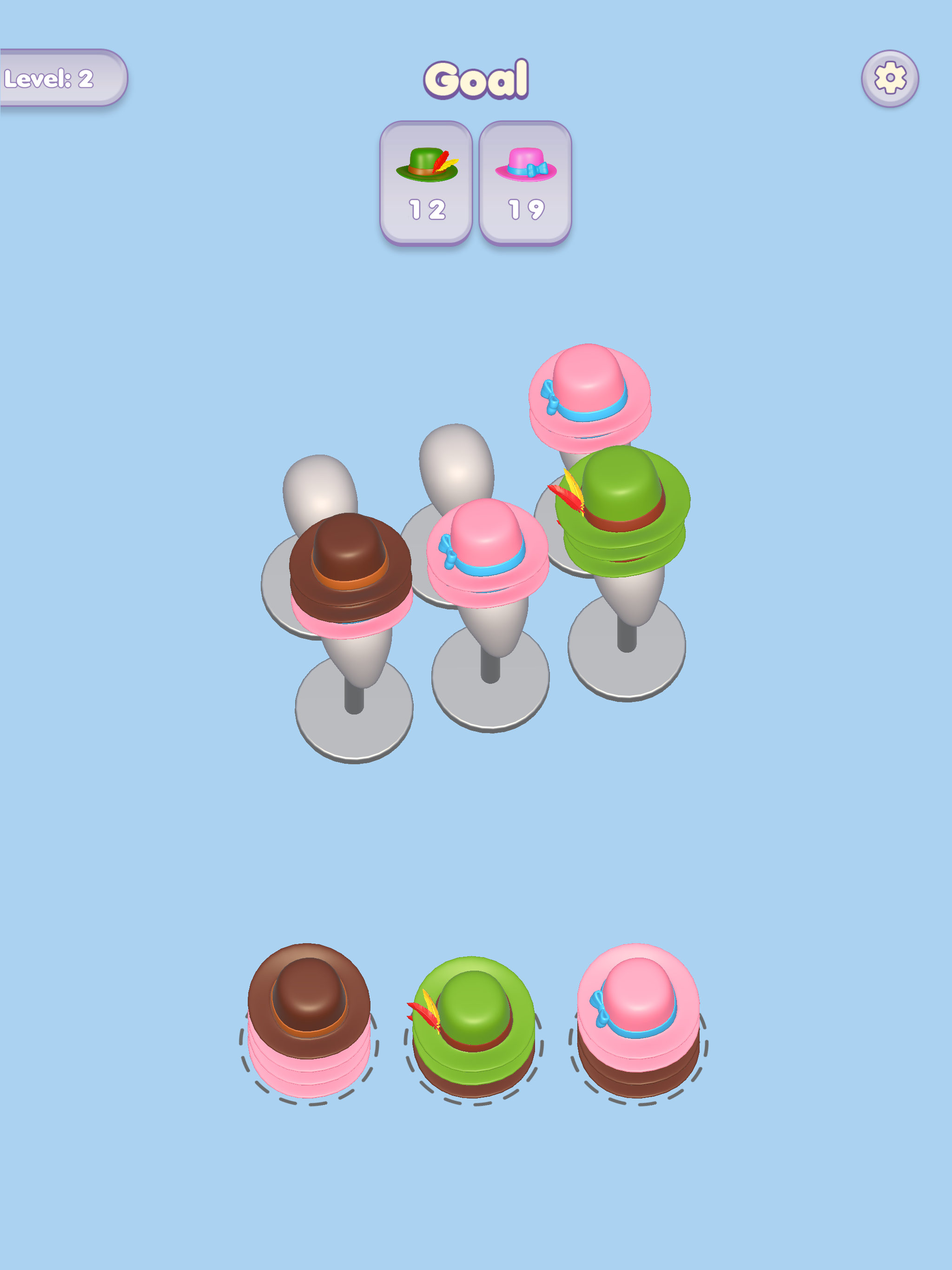Hat Sort Puzzle Game Screenshot
