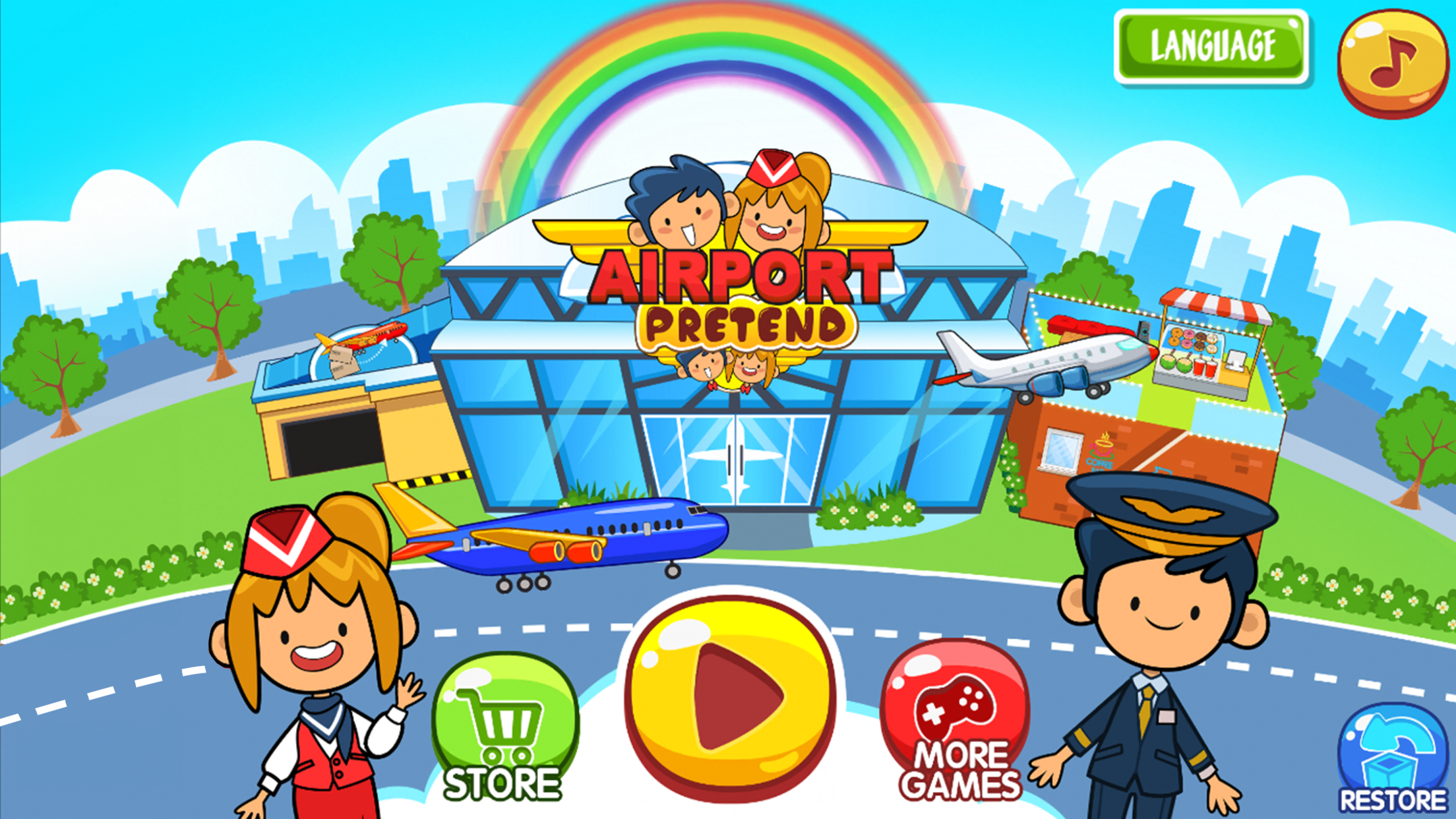 My Pretend Airport Travel Town Game Screenshot
