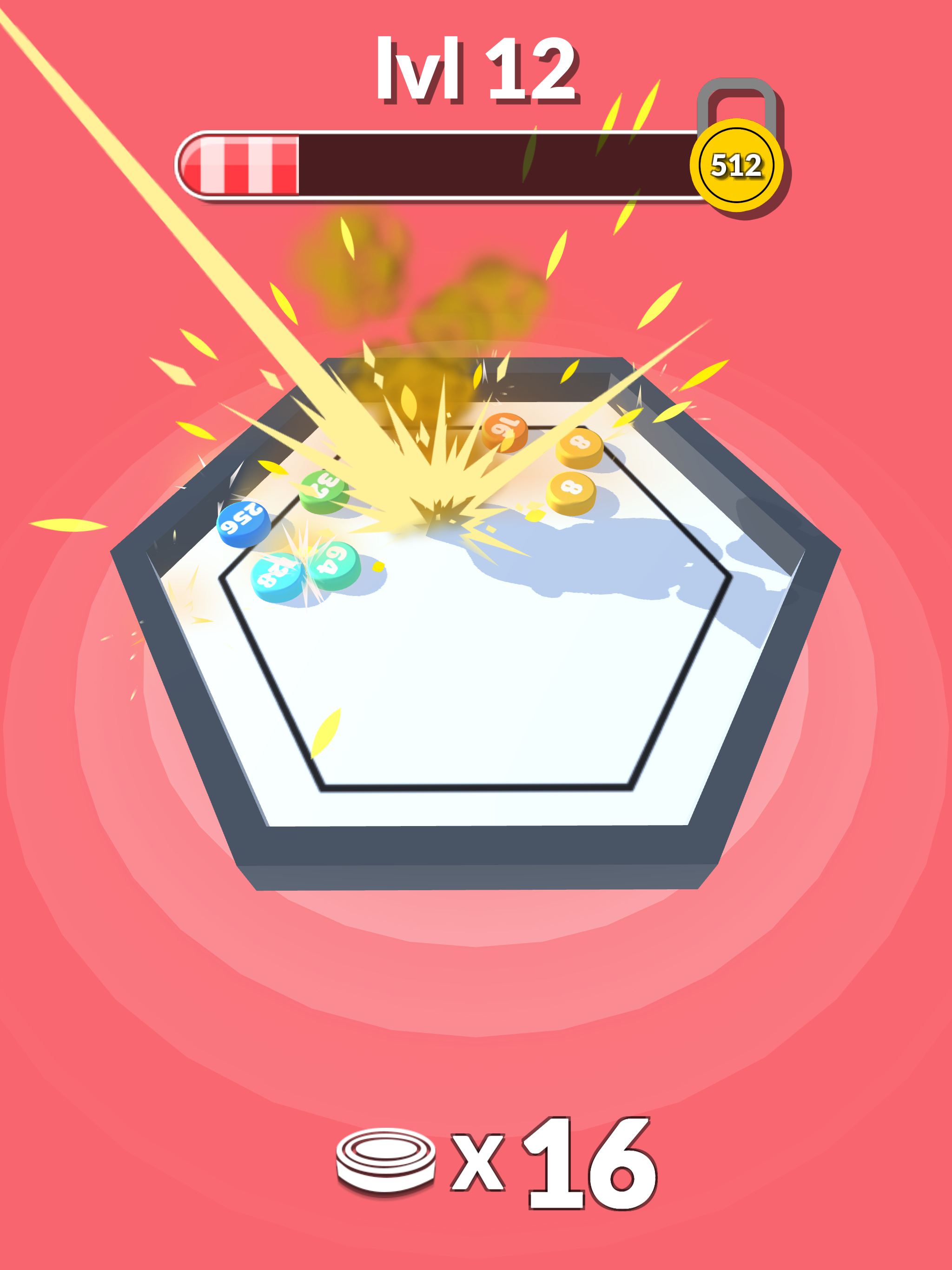 2048 Merge Pool Game Screenshot