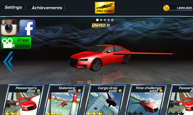 Captura de Tela do Jogo Flying Car Flight Simulator 3D