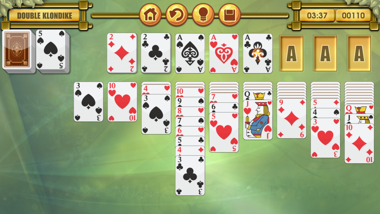 DOUBLE KLONDIKE 3 Card Solitaire — play for free at GAMEZZ Online