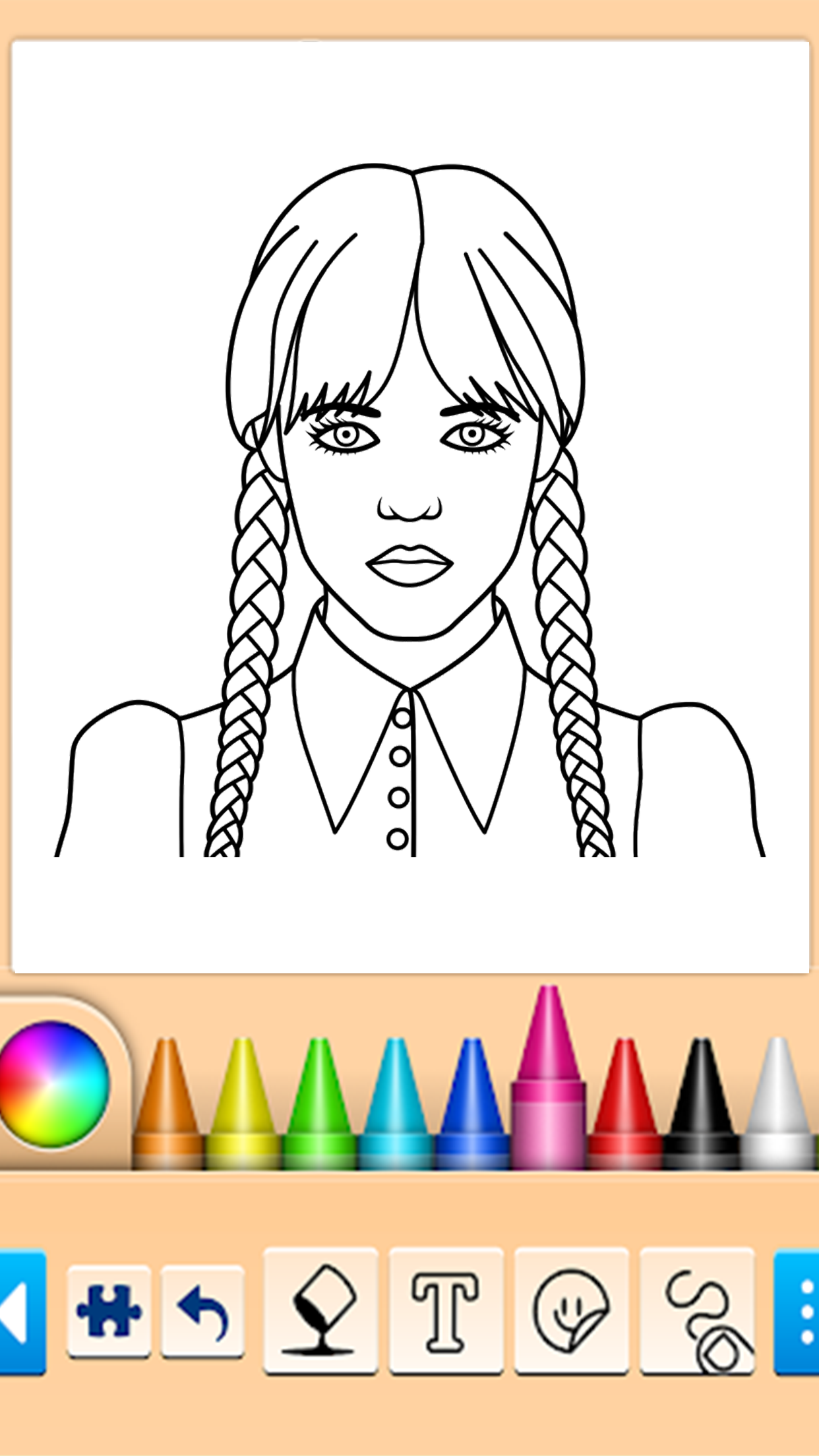 Wednesday Addams Coloring Book Game Screenshot