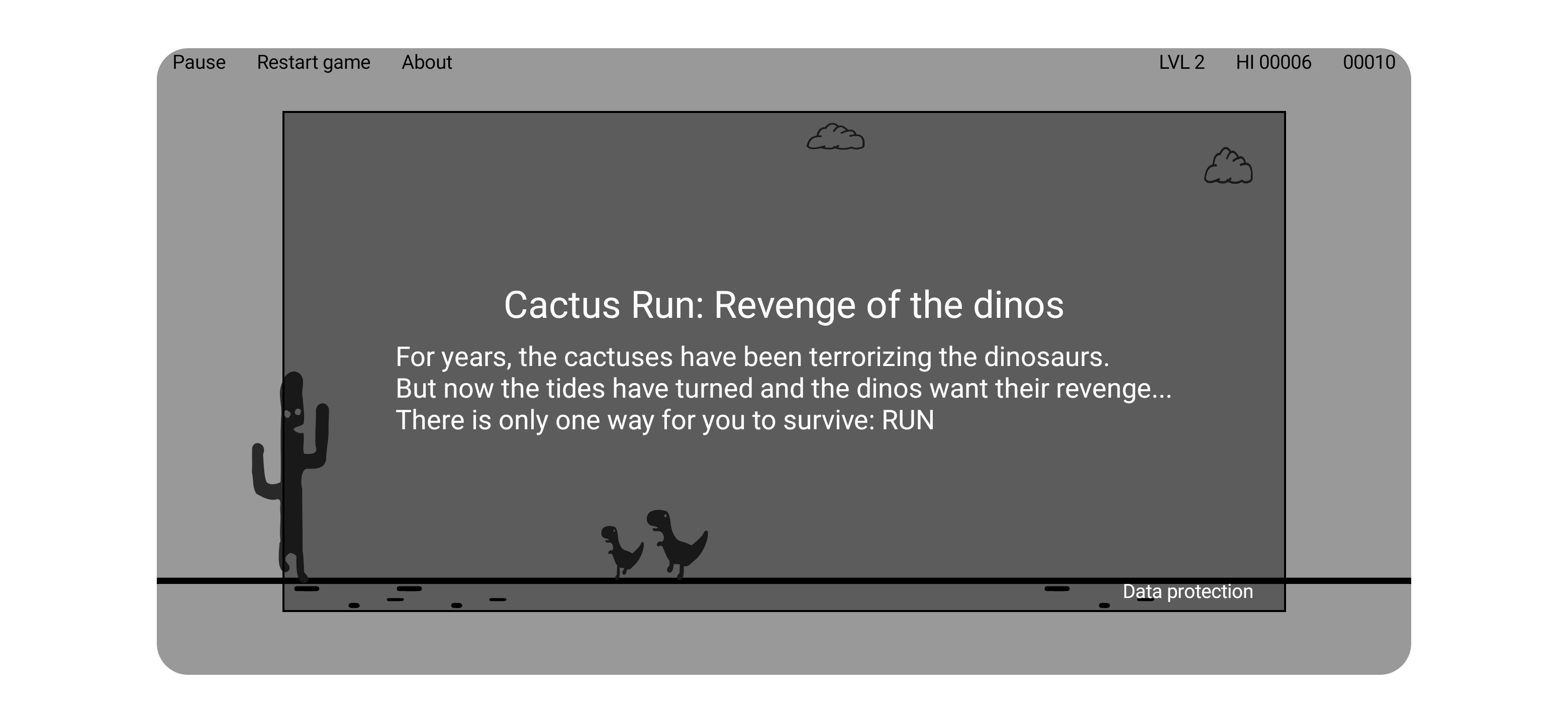 Captura de Tela do Jogo Cactus Run: The Dinos' revenge