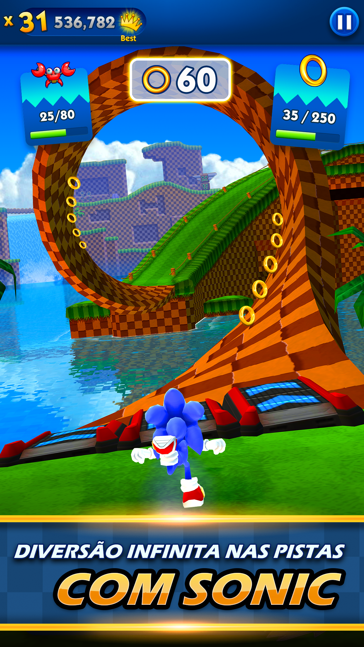 Captura de Tela do Jogo Sonic Dash - Jogo de Corrida